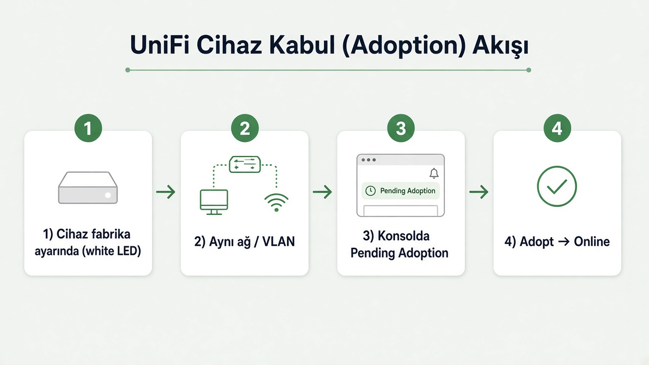 UniFi cihaz adopt akışı diyagramı